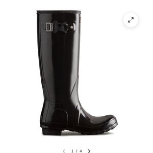 Glossy tall hunter rain boots